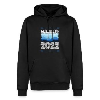 Faune 2022 - Sweat à capuche Premium bio Homme - noir - Devant - Nico (187cm)