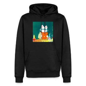 Feline - Men’s Premium Organic Hoodie - black - Front - Nico (187cm)