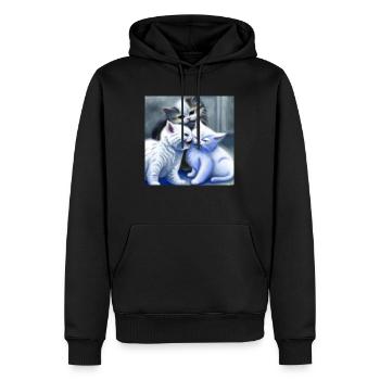 Feline - Men’s Premium Organic Hoodie - black - Front - Nico (187cm)