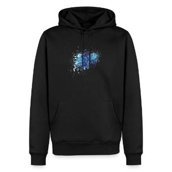 Éclaboussures en descente - Sweat à capuche Premium bio Homme - noir - Devant - Nico (187cm)
