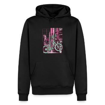 Descente de la ville asiatique - Sweat à capuche Premium bio Homme - noir - Devant - Nico (187cm)