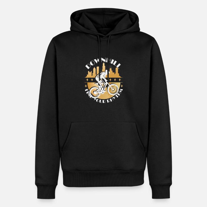 Downhill Rhythm - Männer Premium Bio Hoodie - Schwarz