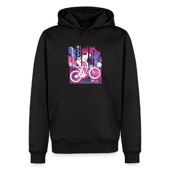 Descente de la ville asiatique - Sweat à capuche Premium bio Homme - noir - Devant - Nico (187cm)