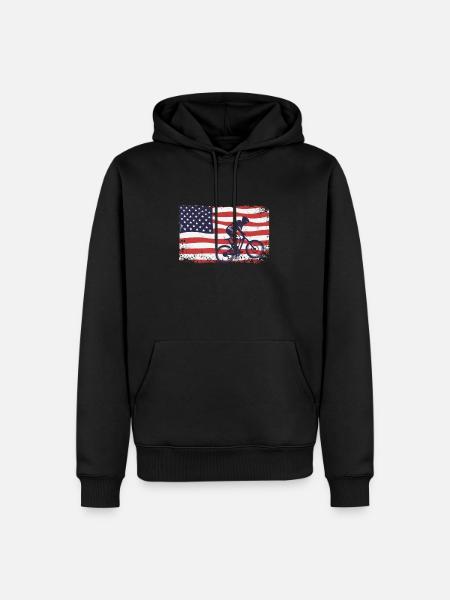 American Flag Downhill - Men’s Premium Organic Hoodie - black