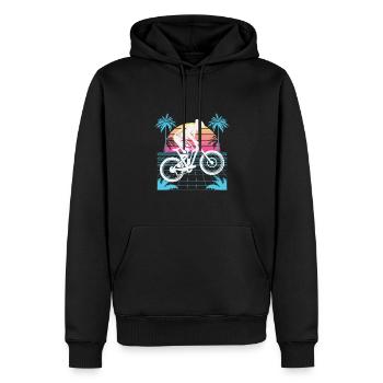 Vaporwave Downhill - Männer Premium Bio Hoodie - Schwarz - Vorne - Nico (187cm)