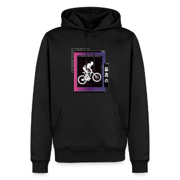 Vaporwave Metaverse Downhill - Männer Premium Bio Hoodie - Schwarz - Vorne - Nico (187cm)