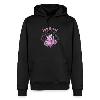 Vaporwave Weltall Downhill - Männer Premium Bio Hoodie - Schwarz - Vorne - Nico (187cm)
