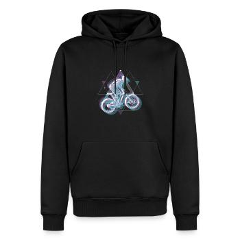 Vaporwave Weltall Downhill - Männer Premium Bio Hoodie - Schwarz - Vorne - Nico (187cm)