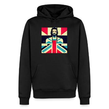 British Jesus - Männer Premium Bio Hoodie - Schwarz - Vorne - Nico (187cm)