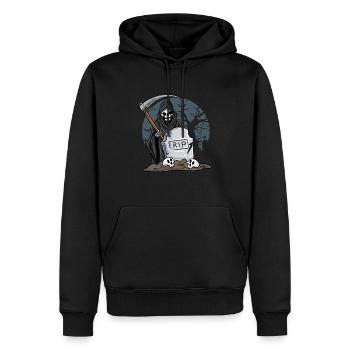 Squelette - Sweat à capuche Premium bio Homme - noir - Devant - Nico (187cm)