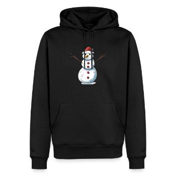 Drôle de bonhomme de neige - Sweat à capuche Premium bio Homme - noir - Devant - Nico (187cm)