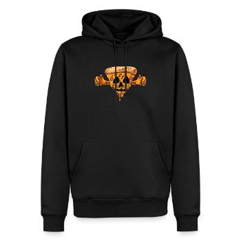 Pizza Scheibe - Männer Premium Bio Hoodie - Schwarz - Vorne - Nico (187cm)
