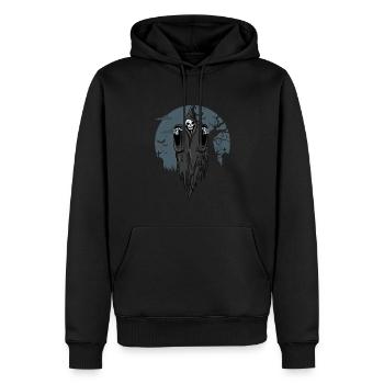 Squelette - Sweat à capuche Premium bio Homme - noir - Devant - Nico (187cm)