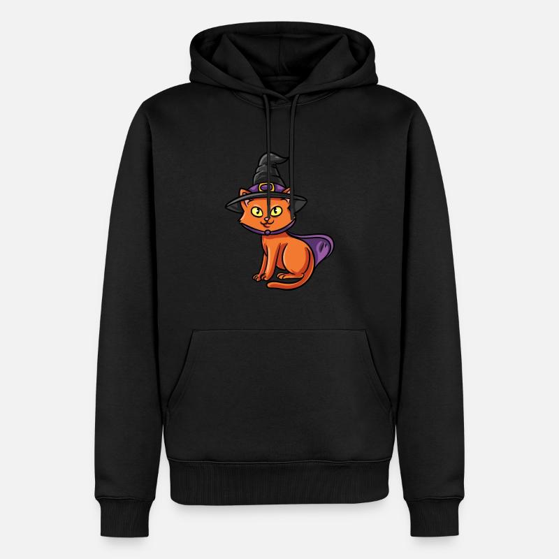 Chat sorcière - Sweat à capuche Premium bio Homme - noir