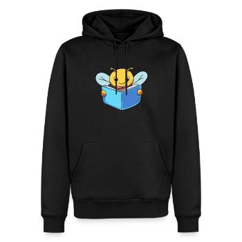 Amateurs de livres d’abeilles - Sweat à capuche Premium bio Homme - noir - Devant - Nico (187cm)