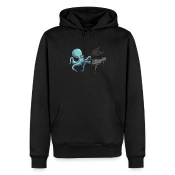 Octopus Piano Pianiste - Sweat à capuche Premium bio Homme - noir - Devant - Nico (187cm)