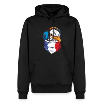 US Adlerkopf - Männer Premium Bio Hoodie - Schwarz - Vorne - Nico (187cm)