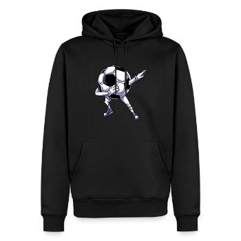 Joueur de football Dabbing - Sweat à capuche Premium bio Homme - noir - Devant - Nico (187cm)