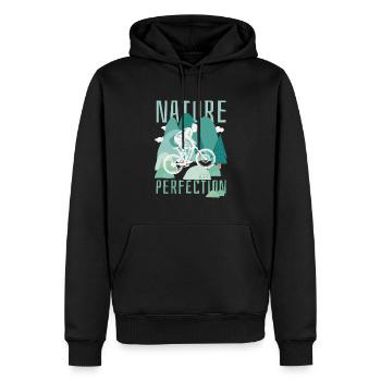 VTT de descente - Sweat à capuche Premium bio Homme - noir - Devant - Nico (187cm)