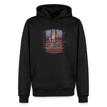 Lignes en descente - Sweat à capuche Premium bio Homme - noir - Devant - Nico (187cm)