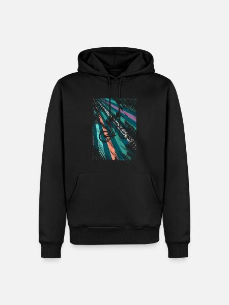 Retro Downhill - Men’s Premium Organic Hoodie - black
