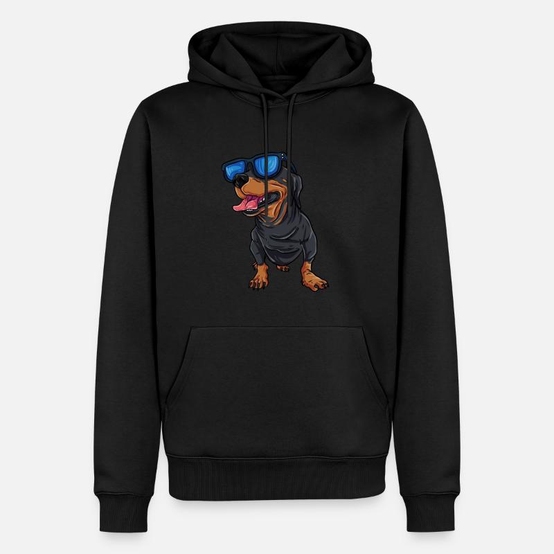 Teckel cool Teckel - Sweat à capuche Premium bio Homme - noir