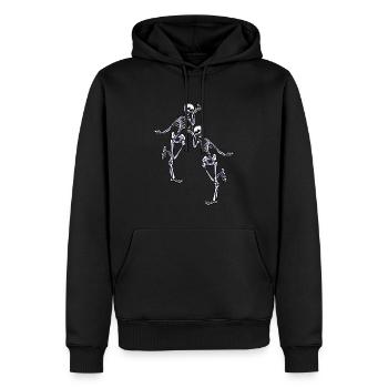 Tanzende Skelette - Männer Premium Bio Hoodie - Schwarz - Vorne - Nico (187cm)