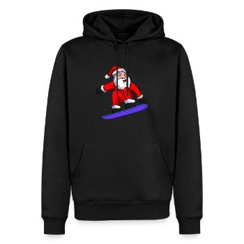Père Noël Snowboard - Sweat à capuche Premium bio Homme - noir - Devant - Nico (187cm)
