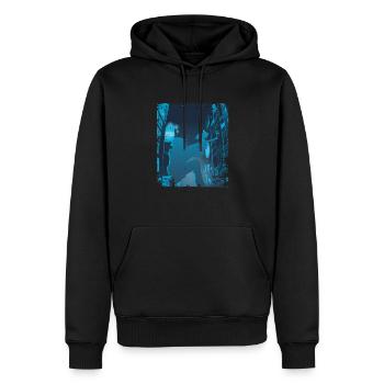 Asiatische Stadt Paintball - Männer Premium Bio Hoodie - Schwarz - Vorne - Nico (187cm)