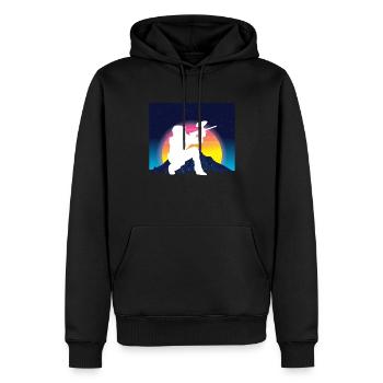 Vaporwave Paintball - Sweat à capuche Premium bio Homme - noir - Devant - Nico (187cm)