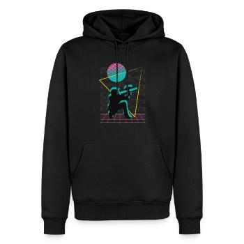 Vaporwave Paintball - Sweat à capuche Premium bio Homme - noir - Devant - Nico (187cm)