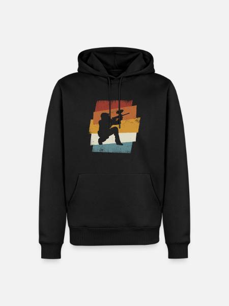 Paintball rétro - Sweat à capuche Premium bio Homme - noir