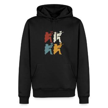 Paintball rétro - Sweat à capuche Premium bio Homme - noir - Devant - Nico (187cm)