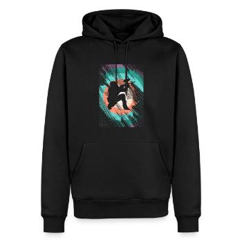 Paintball rétro - Sweat à capuche Premium bio Homme - noir - Devant - Nico (187cm)
