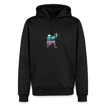 Paintball rétro - Sweat à capuche Premium bio Homme - noir - Devant - Nico (187cm)