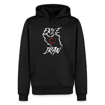 Free Iran Love - Männer Premium Bio Hoodie - Schwarz - Vorne - Nico (187cm)