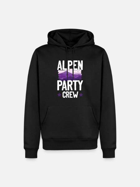 Alpen Party Crew - Männer Premium Bio Hoodie - Schwarz