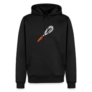 Fouet - Sweat à capuche Premium bio Homme - noir - Devant - Nico (187cm)