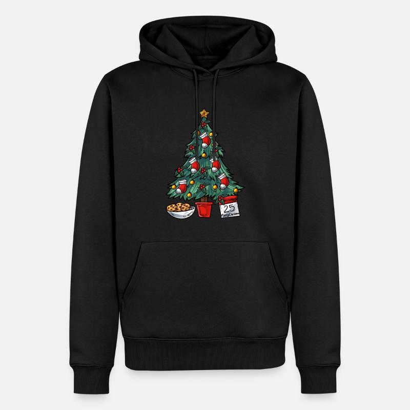 Weihnachtsbaum - Männer Premium Bio Hoodie - Schwarz