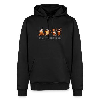 Tasse à café d’automne à la citrouille - Sweat à capuche Premium bio Homme - noir - Devant - Nico (187cm)