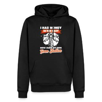 Amateur Administrator My own amateur radio stat - Men’s Premium Organic Hoodie - black - Front - Nico (187cm)
