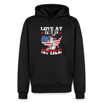 Sporttrainer Liebe auf den ersten Spike - Männer Premium Bio Hoodie - Schwarz - Vorne - Nico (187cm)