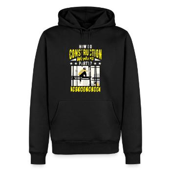 Travailleurs de la construction d’infrastructures, de la construction - Sweat à capuche Premium bio Homme - noir - Devant - Nico (187cm)