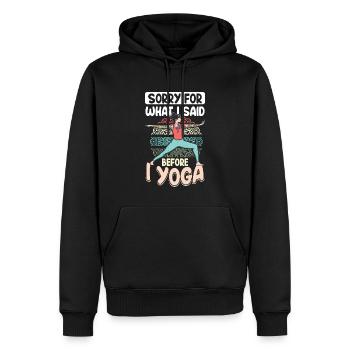 Méditation Zen Mindfulness Spirituelle Yogi - Sweat à capuche Premium bio Homme - noir - Devant - Nico (187cm)