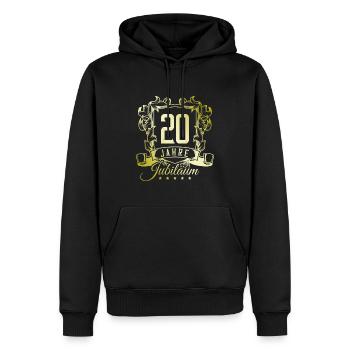 20 Zahl wappen - Männer Premium Bio Hoodie - Schwarz - Vorne - Nico (187cm)