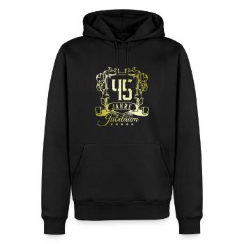 45 Zahl wappen - Männer Premium Bio Hoodie - Schwarz - Vorne - Nico (187cm)