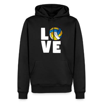 Volleyball Love Volleyball-Team Volleyballtrainer - Männer Premium Bio Hoodie - Schwarz - Vorne - Nico (187cm)