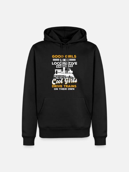 Mädchen wie Lokomotivführer - Männer Premium Bio Hoodie - Schwarz