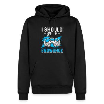 Amateurs de raquettes Randonneurs sur neige Neige - Sweat à capuche Premium bio Homme - noir - Devant - Nico (187cm)