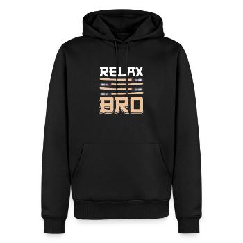 Kendo Relax Frère Aïkido - Sweat à capuche Premium bio Homme - noir - Devant - Nico (187cm)